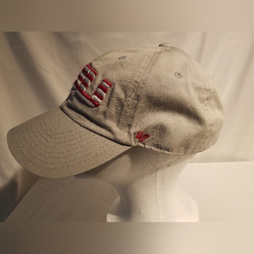 Men LSU Gray Cap Hat Red White Blue Logo Adjustable - Picture 3 of 7